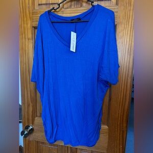 Made by Johnny Blue Oversized Short Sleeve Blouse!